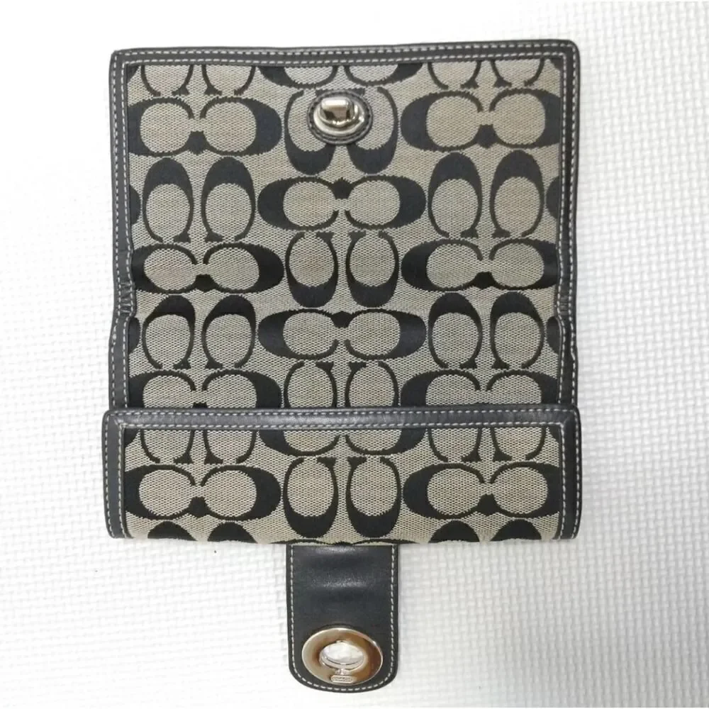 Coach Logo Bifold Wallet with Checkbook.
